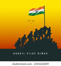 celebrating victory against Pakistan, called Kargil Vijay Diwas, vector illustration. 