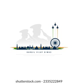 celebrating victory against Pakistan, called Kargil Vijay Diwas, vector illustration. 