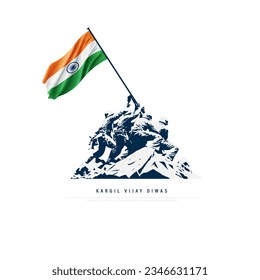 celebrating victory against Pakistan, called Kargil Vijay Diwas, vector illustration. 