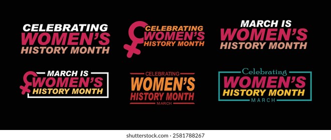 Celebrating Womens History month sublimation printing vector illustration