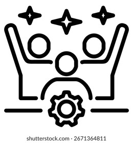 Celebrating Workers Contributions Icon Line Vector Illustration