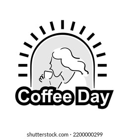 celebrating world coffee day, simple illustration