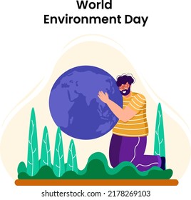 Celebrating the world environment day concept illustration