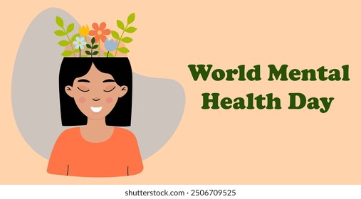 Celebrating World Mental Health Day with a joyful illustration depicting self-care and positivity