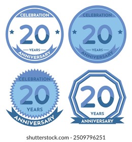 Celebration 20 Years Anniversary - Blue Seals, 4 Variations, Blue and Transparent Seals.