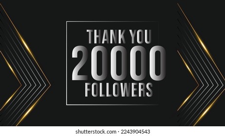 celebration 20000 subscribers template for social media. 20k followers thank you