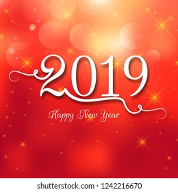 Celebration 2019 colorful happy new year background vector