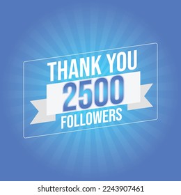 celebration 2500 subscribers template for social media. 2.5k followers thank you