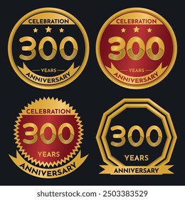 Celebration 300 Year Anniversary - Gold Seals, 4 Variations, Ruby and Transparent Seals.