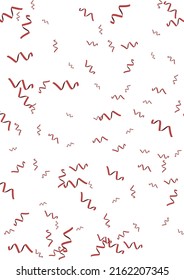 Celebration 3D confetti background with red and pink ribbons. A4 format illustration.