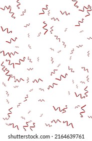 Celebration 3D confetti background with red and pink ribbons. A4 format illustration.