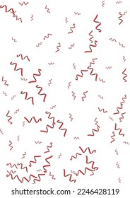 Celebration 3D confetti background with red and pink ribbons. A4 format illustration.