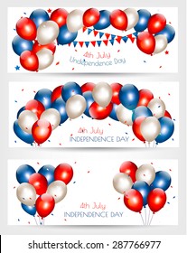 The celebration 4th July banners. Independence day. Vector.