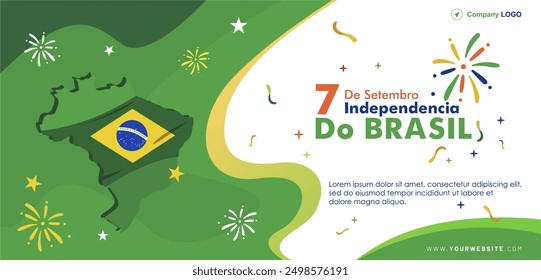 Celebration of 7 De Setembro, Dia Da Independencia do Brasil 2024, Means : Happy Independence Day Brazil 7th September 2024 Banner Design. Brasil Liberation Day 2024 Vector illustration