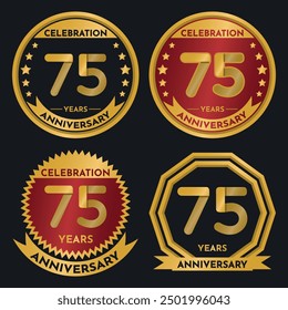 Celebration 75 Year Anniversary - Gold Seals, 4 Variations, Ruby and Transparent Seals.