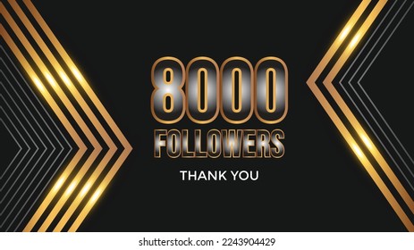 celebration 8000 subscribers template for social media. 8k followers thank you