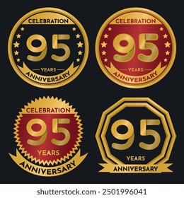 Celebration 95 Year Anniversary - Gold Seals, 4 Variations, Ruby and Transparent Seals.