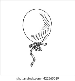 celebration air balloon vector hand drawn sketch illustration