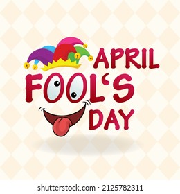 Celebration April fools day with silly face background. Happy April fools day design. April mop vector illustration