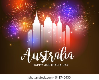 Celebration of Australia day poster or banner background.