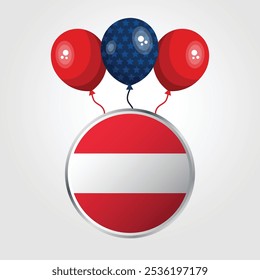 Celebration Austria National Flag With Balloons