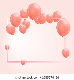 Celebration backgeound.
Pink balloons floating in the air background for party and festival. Copy space for text.