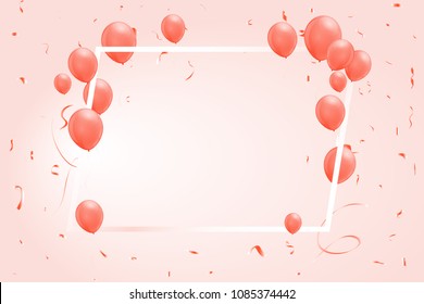 Celebration backgeound.
Pink balloons floating in the air background for party and festival. Copy space for text.