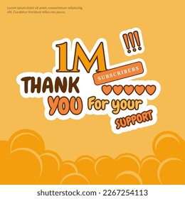 Celebration Background 1 MILLION subscribers thank you achievement