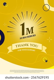 Celebration Background 1 MILLION  subscribers thank you achievement