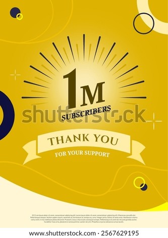 Celebration Background 1 MILLION  subscribers thank you achievement