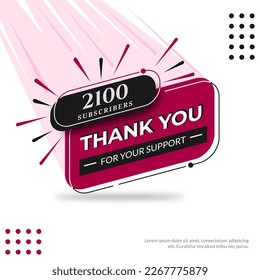 Celebration Background 2,1 THOUSAND subscribers thank you achievement