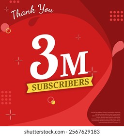 Celebration Background 3 MILLION  subscribers thank you achievement
