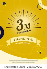 Celebration Background 3 MILLION  subscribers thank you achievement