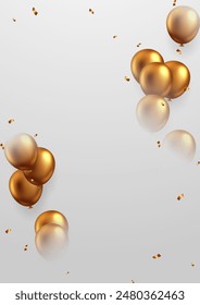 Celebration background with 3d golden balloons Festival vector illustration