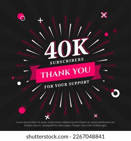 Celebration Background 40 THOUSAND subscribers thank you achievement