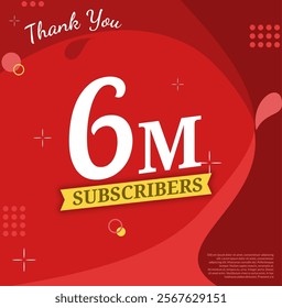 Celebration Background 6 MILLION  subscribers thank you achievement