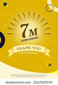 Celebration Background 7 MILLION  subscribers thank you achievement