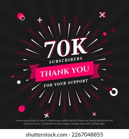 Celebration Background 70 THOUSAND subscribers thank you achievement