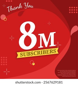 Celebration Background 8 MILLION  subscribers thank you achievement