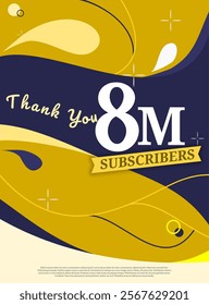 Celebration Background 8 MILLION  subscribers thank you achievement