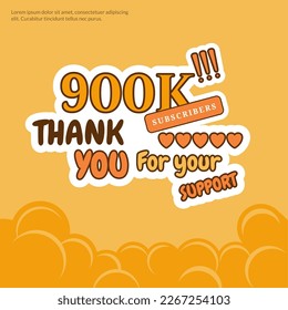 Celebration Background 900 THOUSAND subscribers thank you achievement
