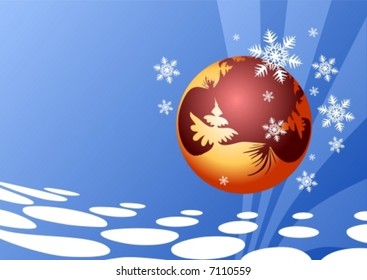 Celebration background with ball and place for your text.