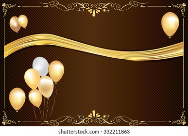 Celebration background with balloons any occasion: winter holidays, wedding invitations, birthday greeting card, post cards. Print colors used. Greeting card custom size. Copy space for your own text.
