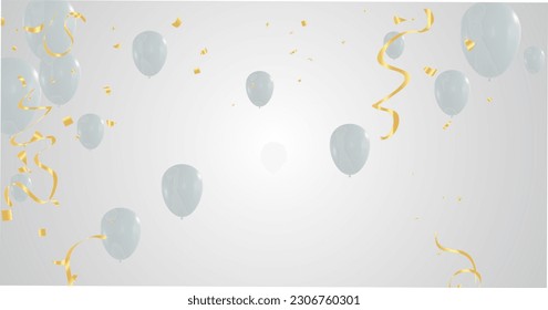 Celebration background with balloons and confetti. Vector illustration.