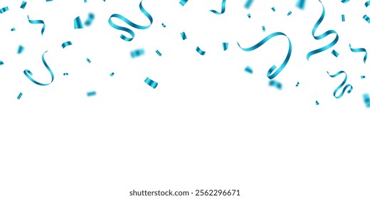 Celebration background with beautiful blue colored confetti vector