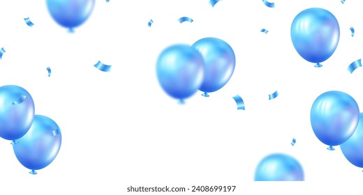 Fondo de la celebración con globos azules muy bien arreglados. 3Diseño de ilustración DVector