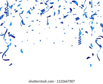 Celebration Background With Blue Confetti.