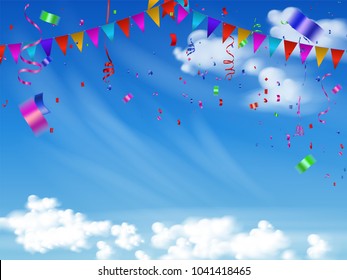 celebration background with blue sky