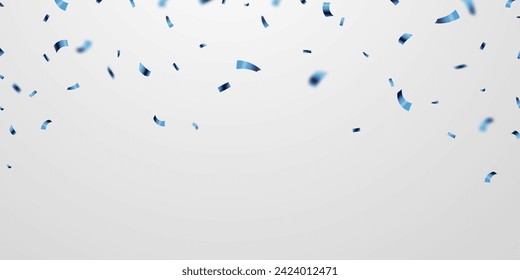 Fondo de la celebración con caída de zigzag azul confetti, ilustración vectorial