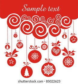 Celebration background with Christmas balls and place for your text. vector illustration